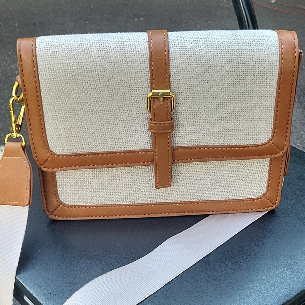 Joe Fresh Tan and Cream Crossbody Bag